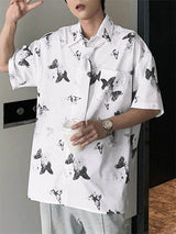 Mens Butterfly Print Short Sleeve Shirt SKUK66763