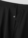Mens Solid Button Front Casual Skirt SKUK36426