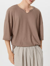 Mens Waffle Knit Drop Shoulder Loose Shirt SKUJ38881