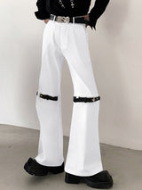 Mens Solid Color Strappy Flared Pant SKUK67156