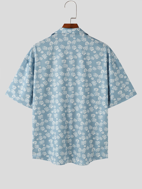 Mens Floral Print Short Sleeve Casual Shirt SKUK63591