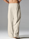 Mens Solid Color Cotton Casual Straight Pants SKUK35471