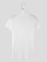 Mens Knit Wide Neck Short Sleeve T-shirt SKUK66773