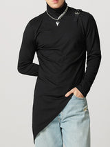 Mens Textured High Neck Long Sleeve Sweater SKUK83281