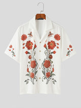 Mens Floral Print Short Sleeve Casual Shirt SKUK58630