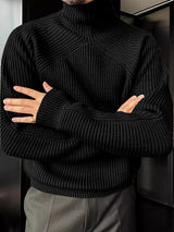 Mens Knit Turtleneck Long Sleeve Sweater SKUK76982