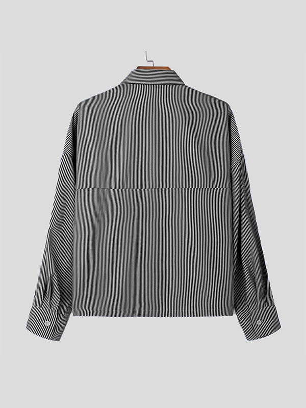 Mens Plain Striped Long Sleeve Shirt SKUK68184