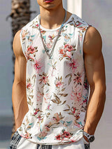 Mens Floral Print Crew Neck Sleeveless Vest SKUK61620