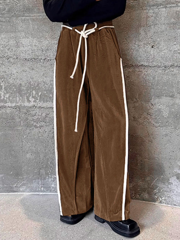 Mens Velvet Drawstring Design Casual Pant SKUK91085