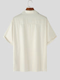 Mens Geometric Striped Print Revere Collar Shirt SKUK12468