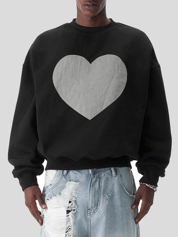 Mens Heart Print Long-Sleeve Sweatshirt SKUK80486