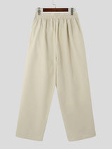 Mens Ruched Solid Color Casual Pant SKUK82199