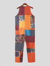 Mens Color Block Ethnic Print Jumpsuit SKUK58780