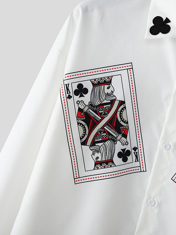 Mens Playing Card Elements Long-Sleeve Shirt SKUK81542