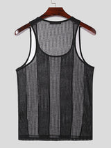 Mens Sexy Striped U-Neck Sleeveless Tank SKUK66893