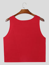 Mens Hollow-Out Textured Sleeveless Tank SKUK90539