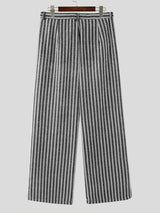 Mens Striped Loose Fit Straight Leg Pant SKUK79222