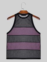 Mens Mesh Patchwork See Through Sleeveless Vest SKUK51165