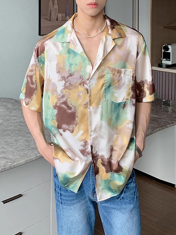 Mens Colorful Tie-Dye Short Sleeve Shirt SKUK71207