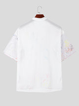 Mens Print See Through Short Sleeve Shirt SKUK54966