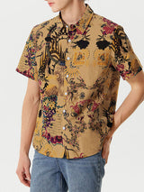 Mens Ethnic Print Cotton Short Sleeve Shirt SKUH54797