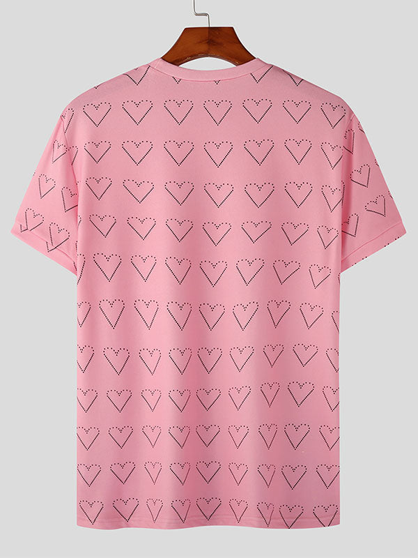 Mens Heart Graphic Short Sleeve T-Shirt SKUK09537