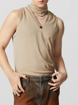 Mens Solid Textured V-Neck Sleeveless Vest SKUK63980