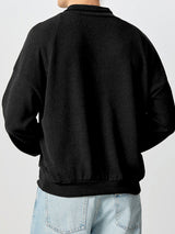 Mens Diagonal Placket Long-Sleeve Pullover Sweater SKUK80278