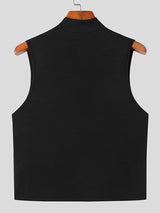 Mens Cutout Deconstruction Metal Linked Detail Vest SKUK20327