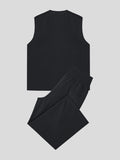 Mens Asymmetrical Front Sleeveless Two-Piece Suits SKUK58611