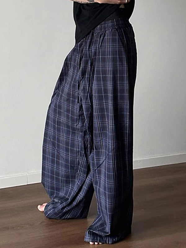 Mens Simple Solid Color Plaid Pant SKUK68201