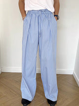 Mens Striped High-Waisted Casual Pant SKUK74691