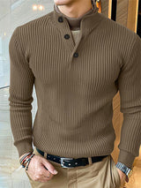 Mens Textured Pullover Long-Sleeve Sweater SKUK75075