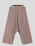 Mens Striped Button Design Drop Crotch Pants SKUK41873