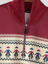 Mens Ethnic Pattern Half-Zip Pullover Hoodie SKUK89034