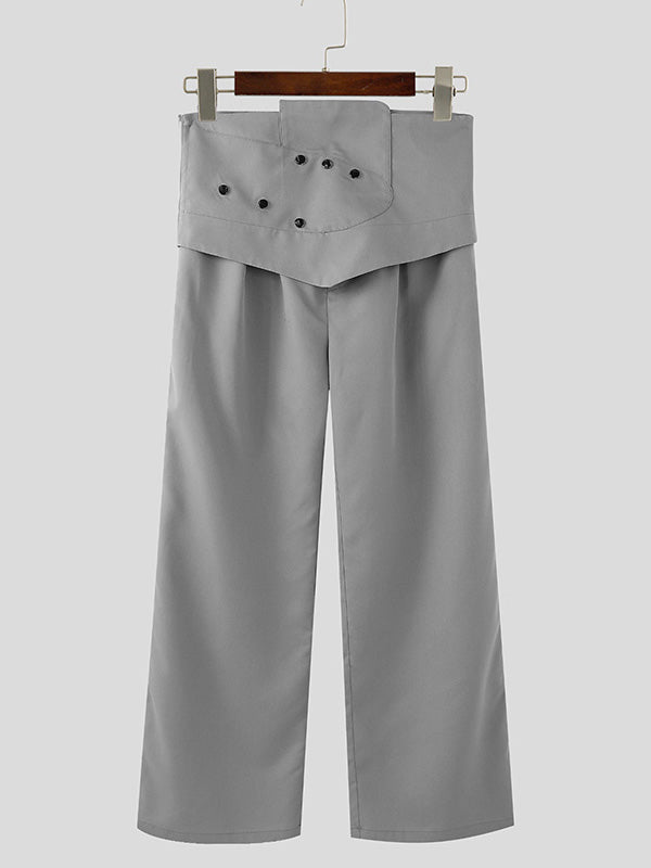 Mens High-Waisted Loose Wide-Leg Pant SKUK93666