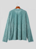 Mens Plush V-Neck Casual Pullover Sweater SKUK30301