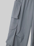 Mens Solid Cargo Pockets Casual Pants SKUK52975