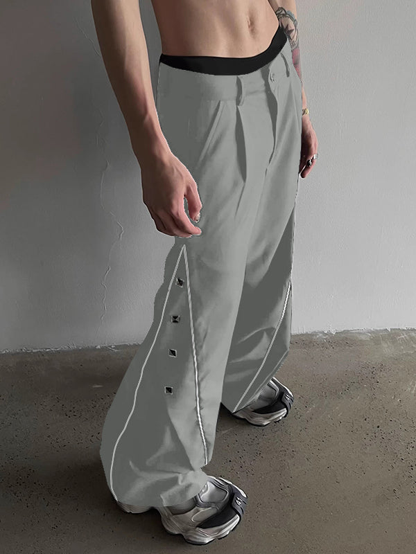 Mens Solid Color Deconstructed Long Pant SKUK76971