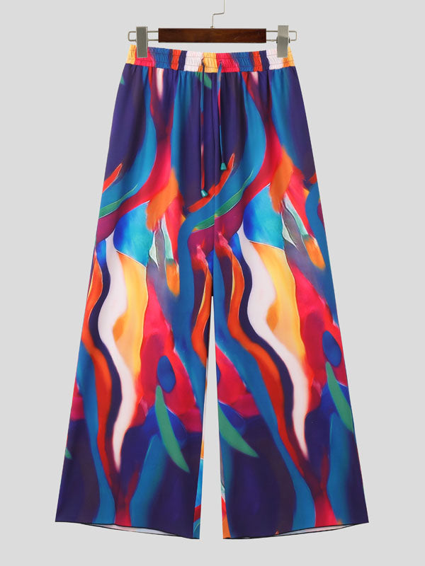 Mens Colorful Fluid Striped Print Long Pant SKUK72776