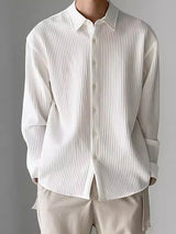 Mens Striped Solid Color Long Sleeve Shirt SKUK70553