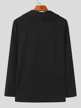 Mens Textured Deep V-Neck 3/4 Length Sleeve Sweater SKUK79601