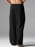 Mens Solid Color Cotton Casual Straight Pants SKUK35471