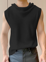 Mens Solid Mesh See Through Sleeveless Vest SKUK54042