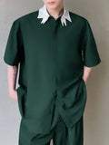 Mens Hit Color Casual Short Sleeve Shirt SKUK57163