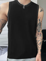 Mens Rib-Knit Crew Neck Sleeveless Vest SKUK24667