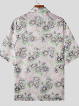 Mens Fringed Floral Print Short-Sleeve Shirt SKUK71334