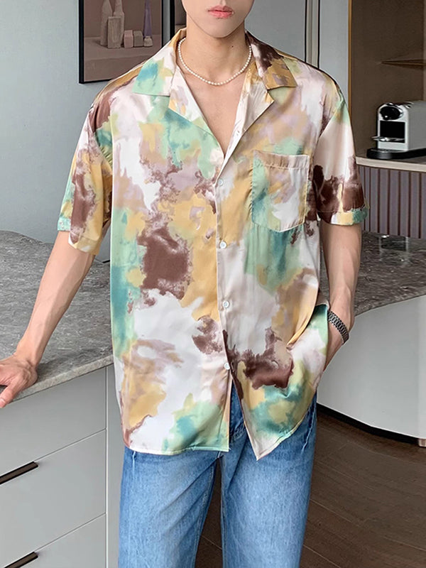 Mens Colorful Tie-Dye Short Sleeve Shirt SKUK71207