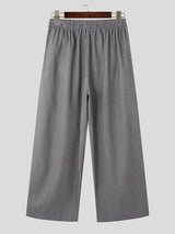 Mens Solid Color Wide-Leg Casual Pant SKUK93627