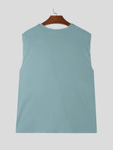 Mens Solid V-Neck Sleeveless Casual Vest SKUK65128